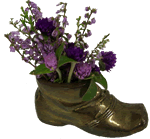 brass shoe with flowers